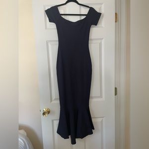 Lulus fitted off the shoulder midi dress